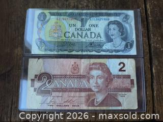 MaxSold Auction: Canadian 1$ and 2$ Bills Collection - Kingston (Ontario, Canada) SELLER MANAGED Downsizing Online Auction - Railway