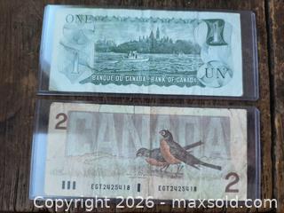 MaxSold Auction: Canadian 1$ and 2$ Bills Collection - Kingston (Ontario, Canada) SELLER MANAGED Downsizing Online Auction - Railway