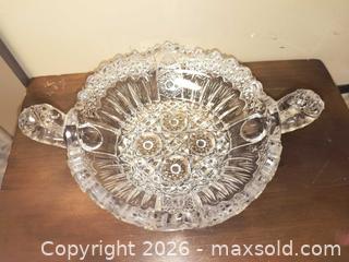 MaxSold Auction: Crystal or Cut Glass Bowl with Handels  - Kingston (Ontario, Canada) SELLER MANAGED Downsizing Online Auction - Railway
