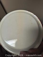 MaxSold Auction: Enameld Agateware Plate Bowl Dish White with Red  - Kingston (Ontario, Canada) SELLER MANAGED Downsizing Online Auction - Railway
