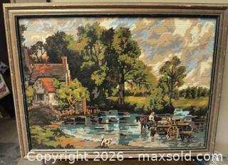 MaxSold Auction: Hand made Neddil point stitching Scene  - Kingston (Ontario, Canada) SELLER MANAGED Downsizing Online Auction - Railway