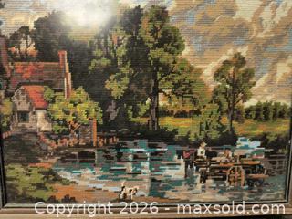 MaxSold Auction: Hand made Neddil point stitching Scene  - Kingston (Ontario, Canada) SELLER MANAGED Downsizing Online Auction - Railway