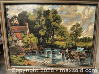 MaxSold Auction: Hand made Neddil point stitching Scene  - Kingston (Ontario, Canada) SELLER MANAGED Downsizing Online Auction - Railway
