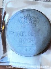 MaxSold Auction: Large Copper Coin Sicily Italy  - Kingston (Ontario, Canada) SELLER MANAGED Downsizing Online Auction - Railway