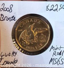 MaxSold Auction: Lucky Loonie Bronze Uncircualted Olympic Coin - Kingston (Ontario, Canada) SELLER MANAGED Downsizing Online Auction - Railway