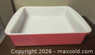 MaxSold Auction: Pink/Red Pyrex Square Dish  - Kingston (Ontario, Canada) SELLER MANAGED Downsizing Online Auction - Railway