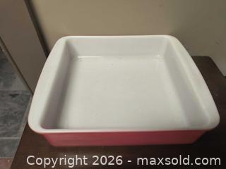 MaxSold Auction: Pink/Red Pyrex Square Dish  - Kingston (Ontario, Canada) SELLER MANAGED Downsizing Online Auction - Railway