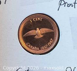 MaxSold Auction: Proof Strike Rock Dove 1 Cent Copper Penny Canada - Kingston (Ontario, Canada) SELLER MANAGED Downsizing Online Auction - Railway