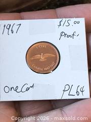 MaxSold Auction: Proof Strike Rock Dove 1 Cent Copper Penny Canada - Kingston (Ontario, Canada) SELLER MANAGED Downsizing Online Auction - Railway