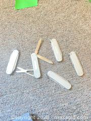 MaxSold Auction: Victorinox Alox Swiss Army Cutters Lot of 5 Silver - Hamilton (Ontario, Canada) SELLER MANAGED Estate Sale Online Auction - Concession Street