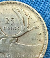 MaxSold Auction: Silver 1937 Canadian 25 Cent Coin A - Metro Vancouver A (British Columbia, Canada) SELLER MANAGED Downsizing Online Auction - College Highroad