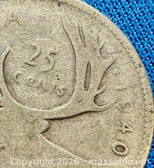 MaxSold Auction: Silver 1940 Canadian 25 Cent Coin A - Metro Vancouver A (British Columbia, Canada) SELLER MANAGED Downsizing Online Auction - College Highroad