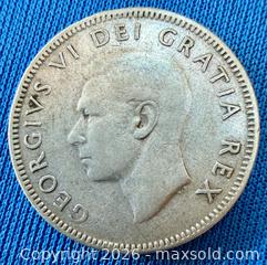MaxSold Auction: Silver 1950 Canadian 25 Cent Coin A - Metro Vancouver A (British Columbia, Canada) SELLER MANAGED Downsizing Online Auction - College Highroad