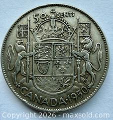 MaxSold Auction: Silver 1950 Canadian Half Dollar A - Metro Vancouver A (British Columbia, Canada) SELLER MANAGED Downsizing Online Auction - College Highroad