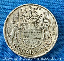MaxSold Auction: Silver 1954 Canadian Half Dollar A - Metro Vancouver A (British Columbia, Canada) SELLER MANAGED Downsizing Online Auction - College Highroad