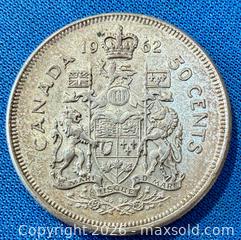 MaxSold Auction: Silver 1962 Canadian Half Dollar A - Metro Vancouver A (British Columbia, Canada) SELLER MANAGED Downsizing Online Auction - College Highroad