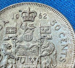 MaxSold Auction: Silver 1962 Canadian Half Dollar A - Metro Vancouver A (British Columbia, Canada) SELLER MANAGED Downsizing Online Auction - College Highroad
