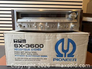 MaxSold Auction: Pioneer SX-3600 AM/FM Stereo Receiver w/ Original Box - Tested Working - Milton (Ontario, Canada) SELLER MANAGED Downsizing Online Auction - Broadway Avenue