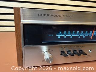 MaxSold Auction: Sherwood S-7100A AM/FM Stereo Receiver - Wood Case - Tested Working - Milton (Ontario, Canada) SELLER MANAGED Downsizing Online Auction - Broadway Avenue