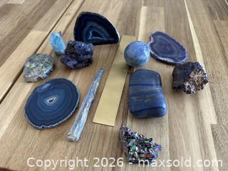 MaxSold Auction: Vibrant Blue & Purple Crystal Specimen Lot - 11 Pieces - Milton (Ontario, Canada) SELLER MANAGED Downsizing Online Auction - Broadway Avenue