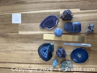 MaxSold Auction: Vibrant Blue & Purple Crystal Specimen Lot - 11 Pieces - Milton (Ontario, Canada) SELLER MANAGED Downsizing Online Auction - Broadway Avenue
