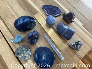 MaxSold Auction: Vibrant Blue & Purple Crystal Specimen Lot - 11 Pieces - Milton (Ontario, Canada) SELLER MANAGED Downsizing Online Auction - Broadway Avenue