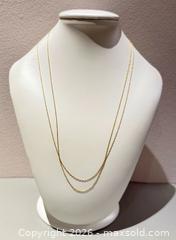 MaxSold Auction: (2) 10K Yellow Gold Chain Necklace - Marked  - Toronto (Ontario, Canada) PARTNER MANAGED Reseller Online Auction - Queen Street Wt.