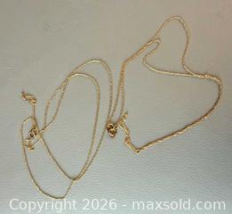 MaxSold Auction: (2) 10K Yellow Gold Chain Necklace - Marked  - Toronto (Ontario, Canada) PARTNER MANAGED Reseller Online Auction - Queen Street Wt.