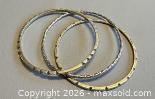 MaxSold Auction: (3) Vintage 925 SLIVER Bangles - Marked  - Toronto (Ontario, Canada) PARTNER MANAGED Reseller Online Auction - Queen Street West