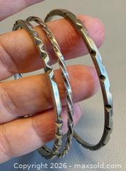 MaxSold Auction: (3) Vintage 925 SLIVER Bangles - Marked  - Toronto (Ontario, Canada) PARTNER MANAGED Reseller Online Auction - Queen Street West