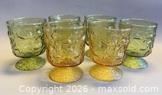 MaxSold Auction: (6) MCM Anchor Hocking "Milano"/ "Lido" Footed Rocks Glasses (Amber & Green) - Toronto (Ontario, Canada) PARTNER MANAGED Reseller Online Auction - Queen Street West