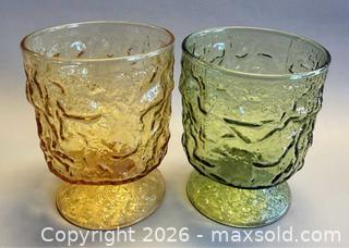 MaxSold Auction: (6) MCM Anchor Hocking "Milano"/ "Lido" Footed Rocks Glasses (Amber & Green) - Toronto (Ontario, Canada) PARTNER MANAGED Reseller Online Auction - Queen Street West