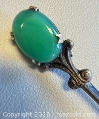 MaxSold Auction: Antique Sterling Silver Green Cabochon Gemstone Brooch - Hallmarked  - Toronto (Ontario, Canada) PARTNER MANAGED Reseller Online Auction - Queen Street West