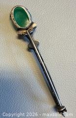 MaxSold Auction: Antique Sterling Silver Green Cabochon Gemstone Brooch - Hallmarked  - Toronto (Ontario, Canada) PARTNER MANAGED Reseller Online Auction - Queen Street West