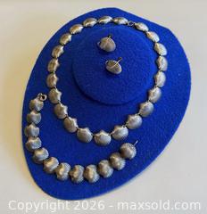 MaxSold Auction: Birks Sterling Silver Shell Links Necklace, Earrings & Bracelet Set - Marked  - Toronto (Ontario, Canada) PARTNER MANAGED Reseller Online Auction - Queen Street West