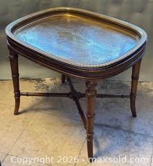 MaxSold Auction: Hollywood Regency Style Side Table With Removable Brass Tray - Toronto (Ontario, Canada) PARTNER MANAGED Reseller Online Auction - Queen Street West