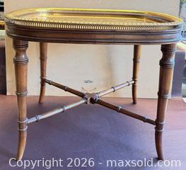 MaxSold Auction: Hollywood Regency Style Side Table With Removable Brass Tray - Toronto (Ontario, Canada) PARTNER MANAGED Reseller Online Auction - Queen Street West