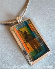 MaxSold Auction: MCM Unique Silver Plated Hand Painted Glass Pendant  - Toronto (Ontario, Canada) PARTNER MANAGED Reseller Online Auction - Queen Street West