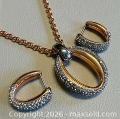 MaxSold Auction: Signed Rose Gold Swarovski Necklace & Earrings Set & Vintage Signed Swarovski Crystal Earrings - Toronto (Ontario, Canada) PARTNER MANAGED Reseller Online Auction - Queen Street West