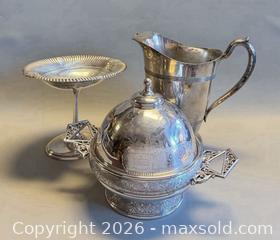 MaxSold Auction: Victorian British Silver Plate Butter Dish By Meriden, Vintage Silver Plated Pedestal Dish By WM ROGERS & More  - Toronto (Ontario, Canada) PARTNER MANAGED Reseller Online Auction - Queen Street West