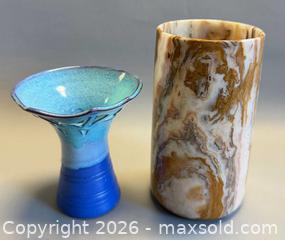 MaxSold Auction: Vintage Agate Stone Vase & Decorative Pottery Vase - Toronto (Ontario, Canada) PARTNER MANAGED Reseller Online Auction - Queen Street West