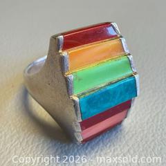 MaxSold Auction: Vintage Navajo Style Sterling Silver Inlaid Ring - Tested - Toronto (Ontario, Canada) PARTNER MANAGED Reseller Online Auction - Queen Street West