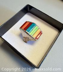 MaxSold Auction: Vintage Navajo Style Sterling Silver Inlaid Ring - Tested - Toronto (Ontario, Canada) PARTNER MANAGED Reseller Online Auction - Queen Street West