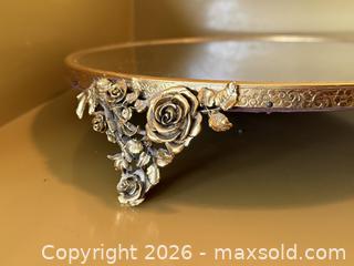 MaxSold Auction: Early 20th Century Brass Plated Filigree Mirror Plateau Tray - San Jose (California, USA) SELLER MANAGED Estate Sale Online Auction - South 16th Street