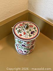 MaxSold Auction: Hand Painted Floral Lidded Tin Chinoiserie Style - San Jose (California, USA) SELLER MANAGED Estate Sale Online Auction - South 16th Street