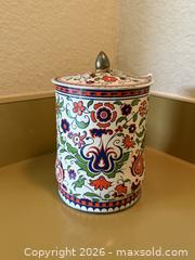 MaxSold Auction: Hand Painted Floral Lidded Tin Chinoiserie Style - San Jose (California, USA) SELLER MANAGED Estate Sale Online Auction - South 16th Street