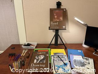 MaxSold Auction: HUGE Art Supplies Collection: Easel, Paper, Brushes, & More!!! - San Jose (California, USA) SELLER MANAGED Estate Sale Online Auction - South 16th Street