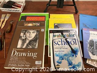 MaxSold Auction: HUGE Art Supplies Collection: Easel, Paper, Brushes, & More!!! - San Jose (California, USA) SELLER MANAGED Estate Sale Online Auction - South 16th Street