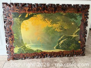 MaxSold Auction: Huge Vintage MCM Wood Artwork on wood. Brutalist. Statement Piece!  - San Jose (California, USA) SELLER MANAGED Estate Sale Online Auction - South 16th Street