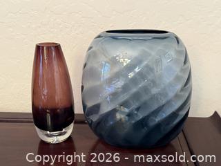MaxSold Auction: Vintage BLUE Savoir Vivre Vase & Scandinavian Cased Plum Vase - San Jose (California, USA) SELLER MANAGED Estate Sale Online Auction - South 16th Street